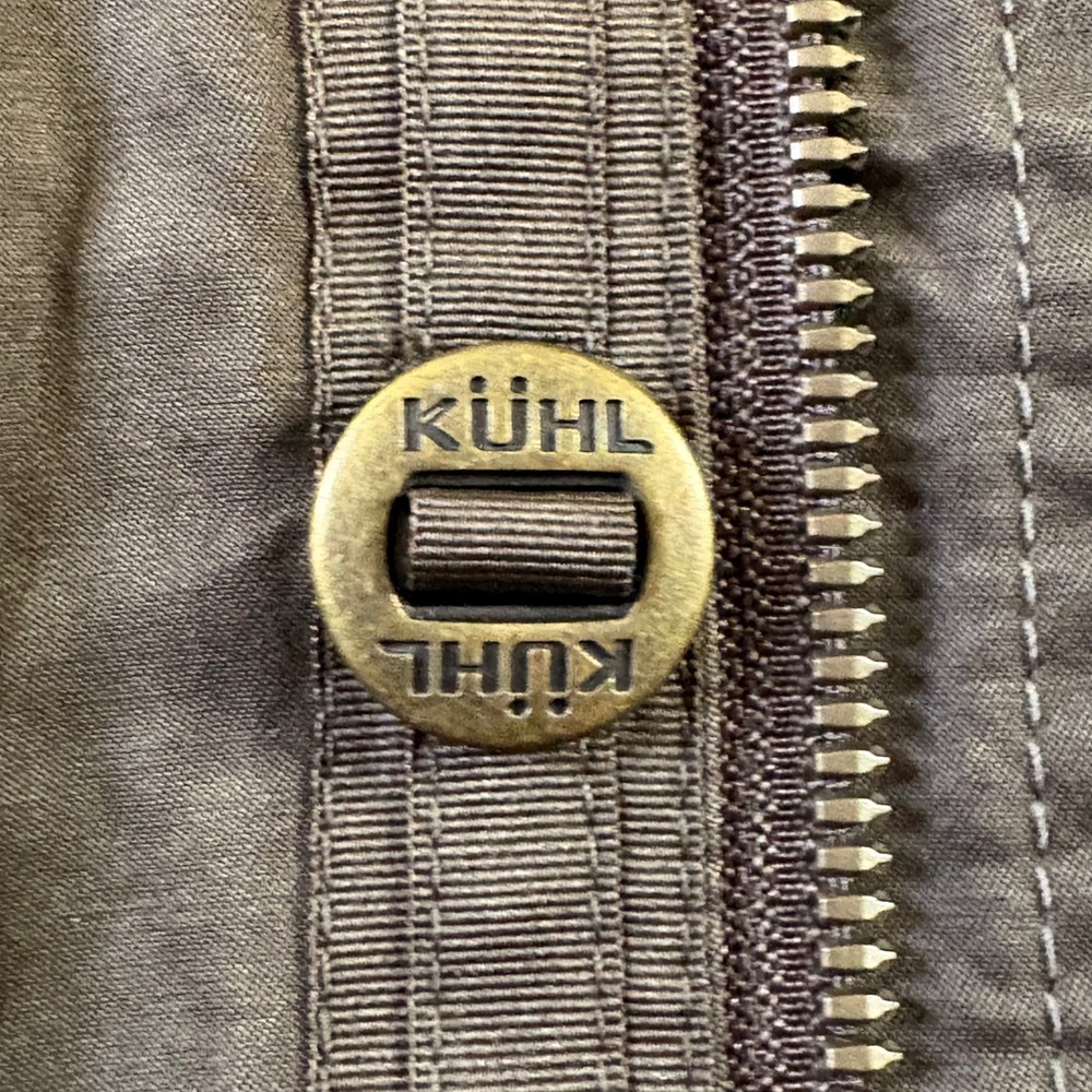 Kuhl Mens Hooded Field Jacket Brown Waxed Cotton Blend Utility Workwear Coat L - Picture 7 of 16
